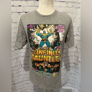Marvel Avengers Infinity War & Endgame Thanos Infinity Gauntlet Men's Medium Tee
